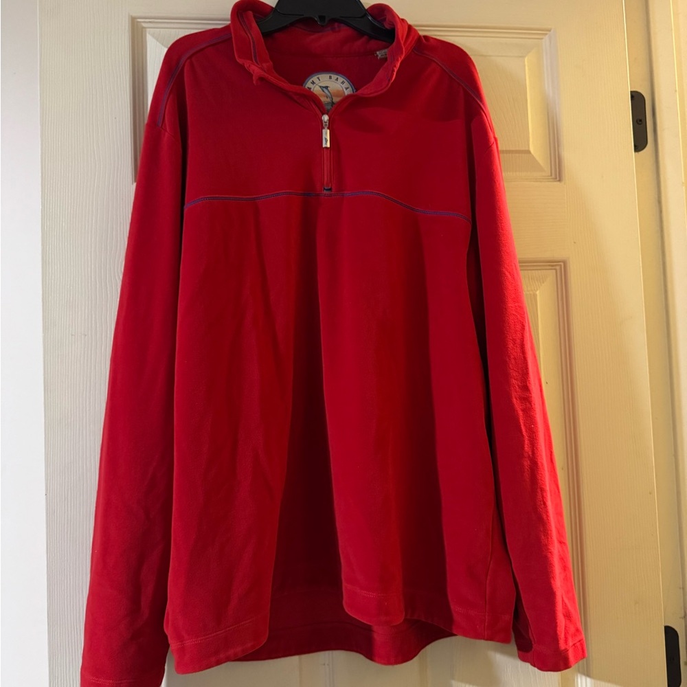 Tommy Bahama Red Zip-Up Sweater